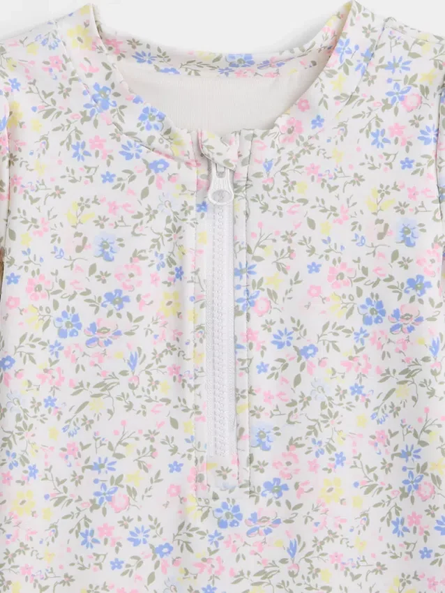 Baby-Rashguard-Badeset mit Blumenmuster