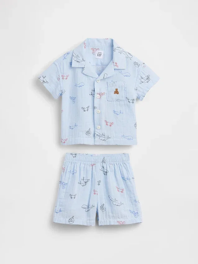 Baby-Set aus Baumwollgaze im Cabana-Stil