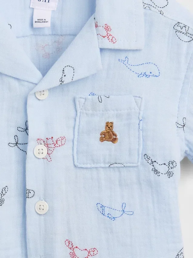 Baby-Set aus Baumwollgaze im Cabana-Stil