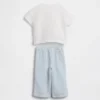Baby-Set aus Baumwollgaze mit Henley-Shirt