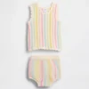 Baby-Set aus gestreiftem Häkel-Tanktop und Shorts