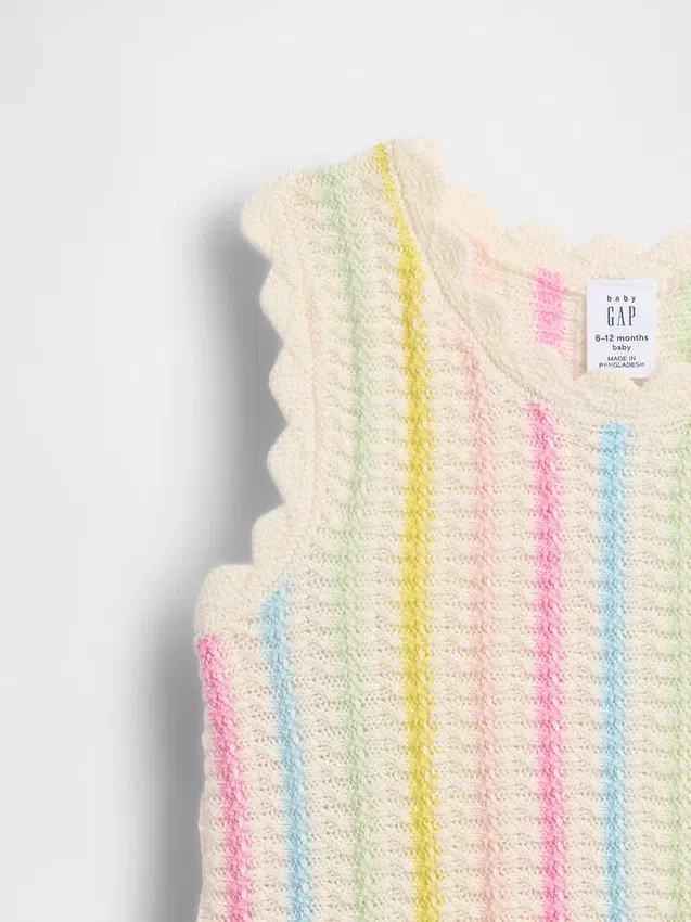 Baby-Set aus gestreiftem Häkel-Tanktop und Shorts