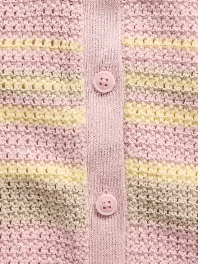 Baby-Set aus gestreifter Häkelweste