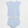 Baby-Set aus gestrickten Streifen