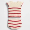 Baby-Set aus gestrickten Streifen