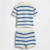 Baby-Set aus gestrickten Streifen