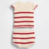 Baby-Set aus gestrickten Streifen