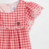 Baby-Set aus Gingham-Stoff mit Lochstickerei