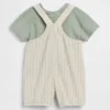 Baby-Set aus Leinen-Baumwolle mit Latzhose