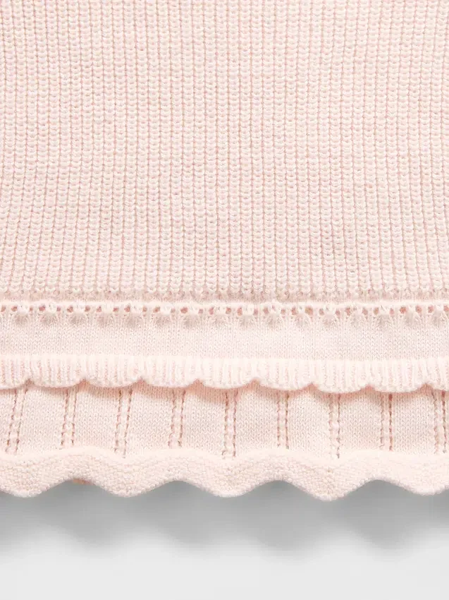 Baby-Set aus Pullover mit Wellenrand