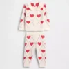 Baby-Set aus Strickjacke mit Rüschenkragen und Pullover