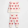 Baby-Set aus Strickjacke mit Rüschenkragen und Pullover