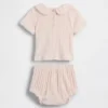 Baby-Set mit besticktem Pointelle-Oberteil