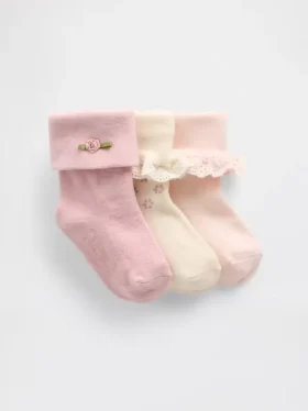 Baby-Socken zum Umschlagen (3er-Pack)