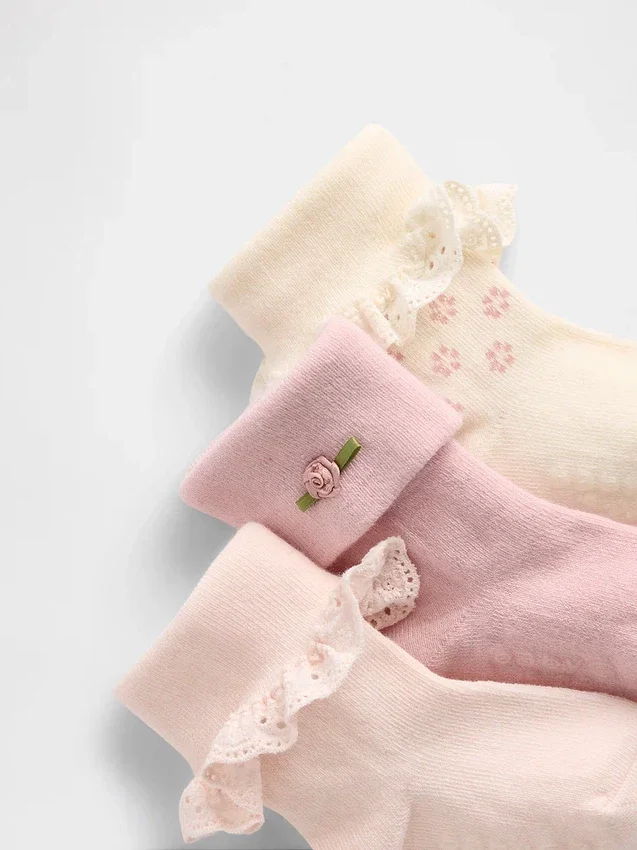 Baby-Socken zum Umschlagen (3er-Pack)