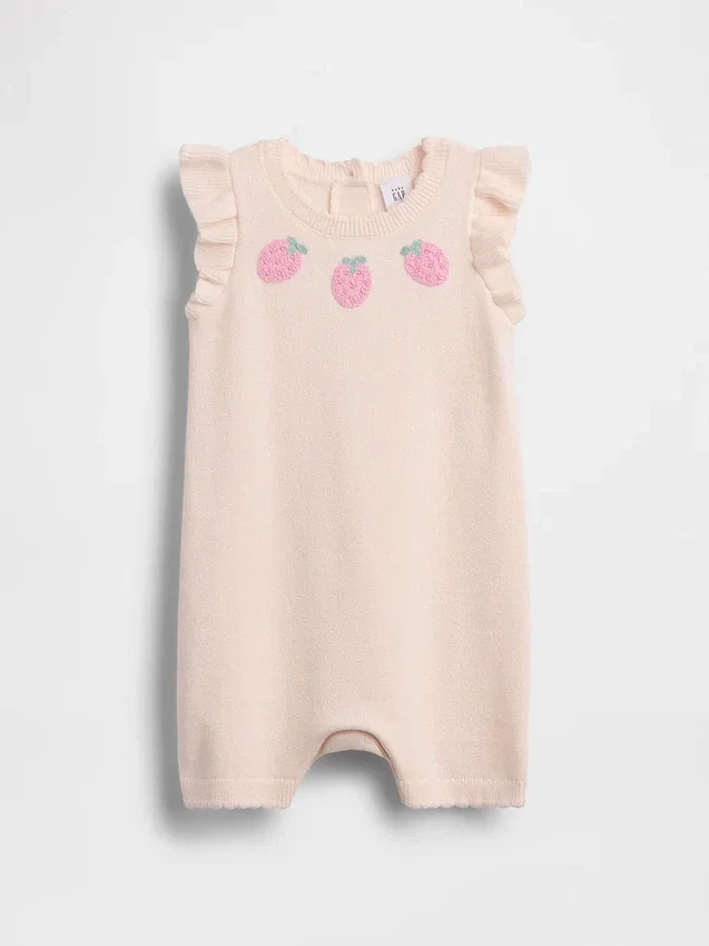 Baby-Strawberry-Pullover-Shorty-Einteiler