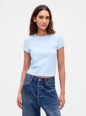 Baby-T-Shirt im Waffelpiqué-Look