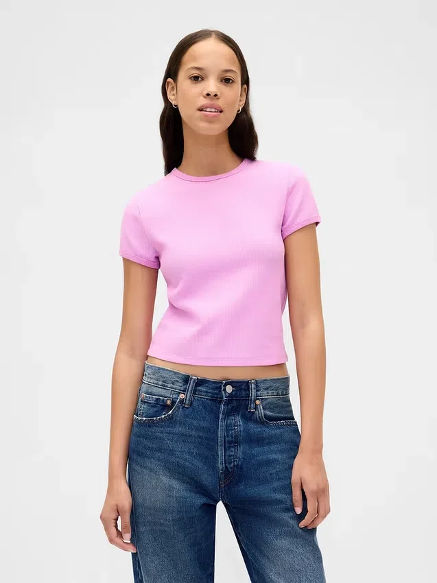 Baby-T-Shirt im Waffelpiqué-Look