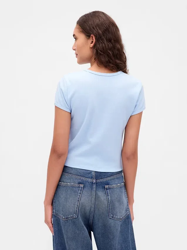 Baby-T-Shirt im Waffelpiqué-Look