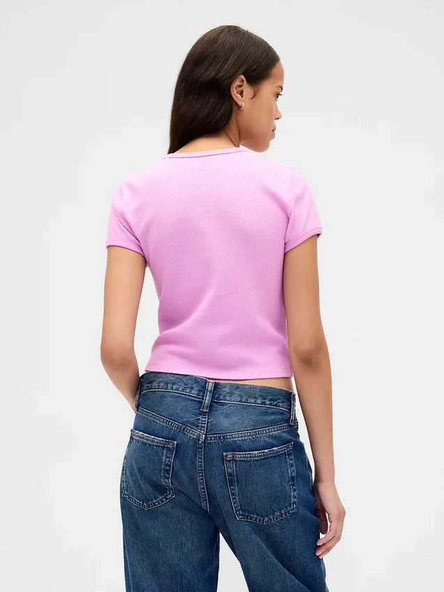 Baby-T-Shirt im Waffelpiqué-Look