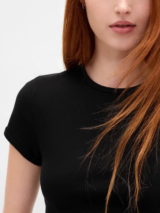 Baby-T-Shirt im Waffelpiqué-Look