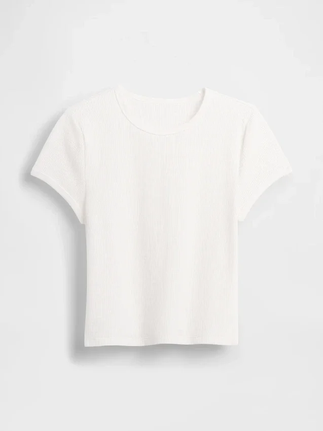 Baby-T-Shirt im Waffelpiqué-Look