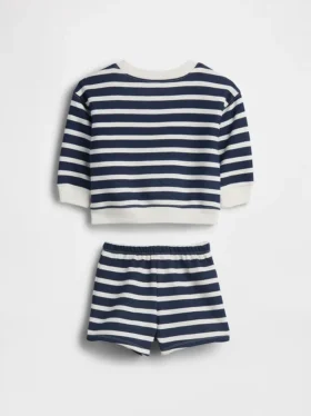 Baby Vintagesoft Bärenstreifen-Sweatshirt-Set