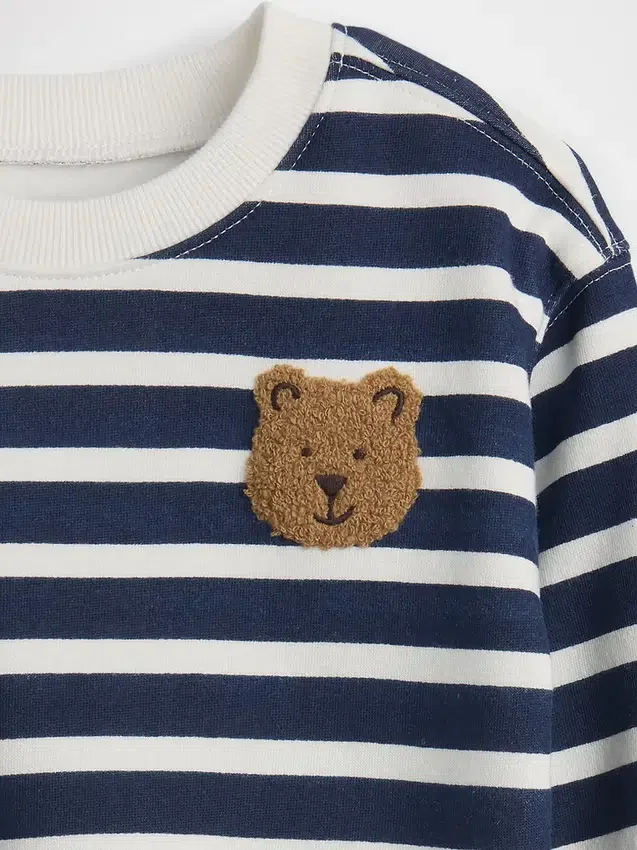 Baby Vintagesoft Bärenstreifen-Sweatshirt-Set