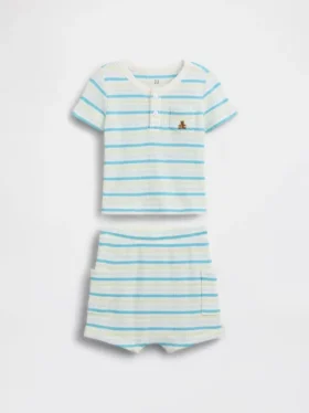 Baby-Waffelpiqué-Henley-Set