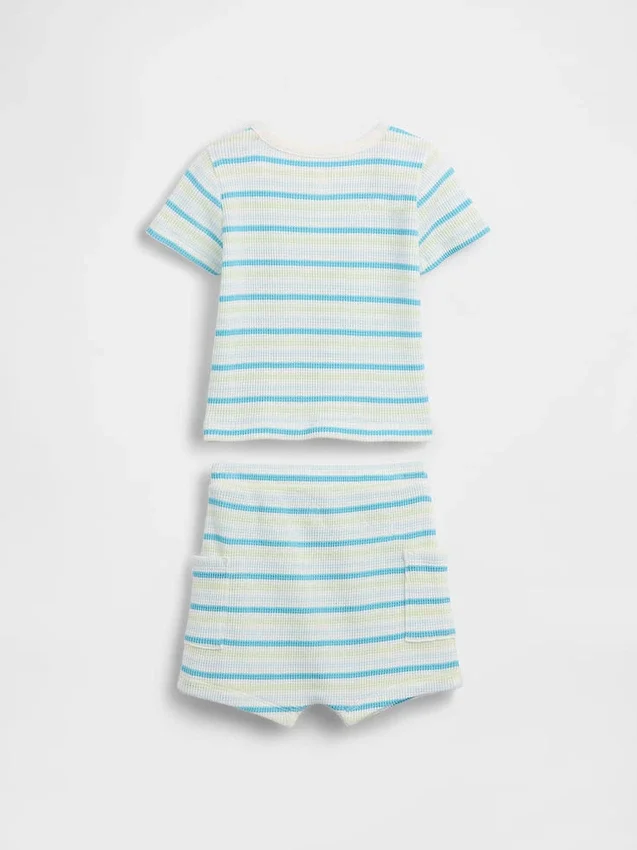 Baby-Waffelpiqué-Henley-Set