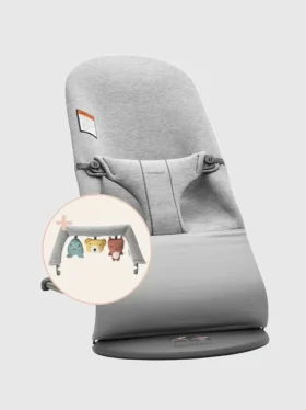 BabyBjörn 3D-Jersey- und Plüschtier-Hüpfsitz „Bliss“-Set