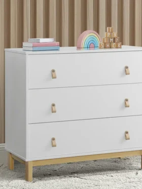 babyGap Legacy Kommode mit 3 Schubladen, Ledergriffen und ineinandergreifenden Schubladen