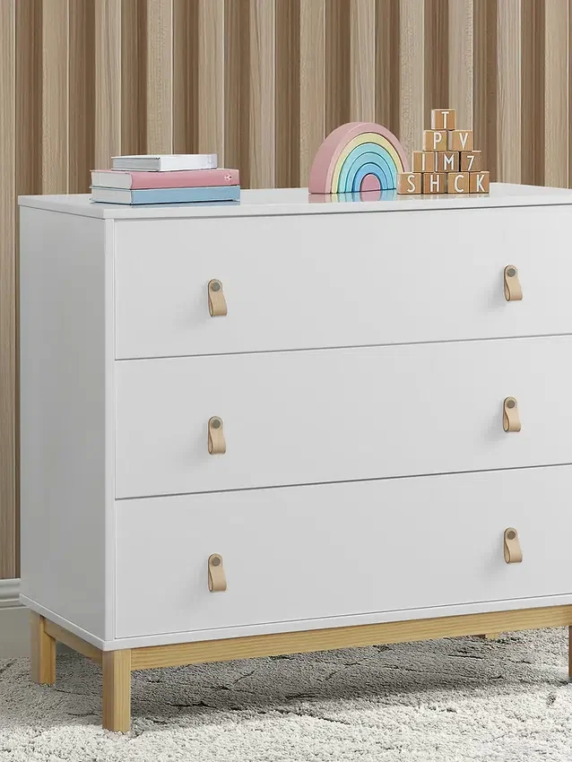 babyGap Legacy Kommode mit 3 Schubladen, Ledergriffen und ineinandergreifenden Schubladen