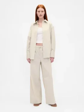 Baggy-Hose aus Cord mit mittlerer Leibhöhe