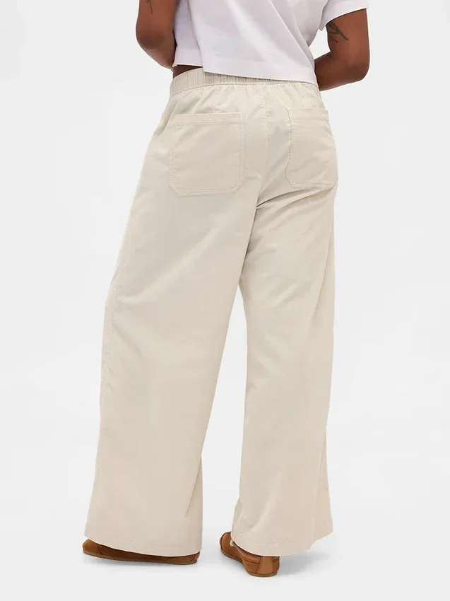 Baggy-Hose aus Cord mit mittlerer Leibhöhe