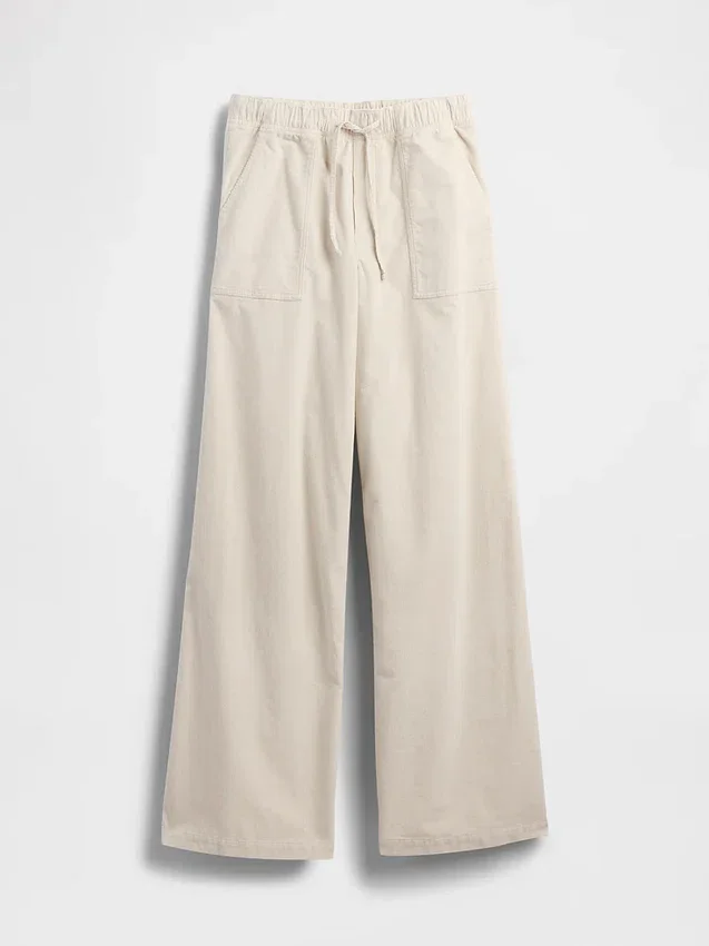 Baggy-Hose aus Cord mit mittlerer Leibhöhe