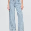 Baggy-Hose aus ultraweichem Denim mit mittlerer Leibhöhe