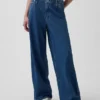 Baggy-Hose aus ultraweichem Denim mit mittlerer Leibhöhe