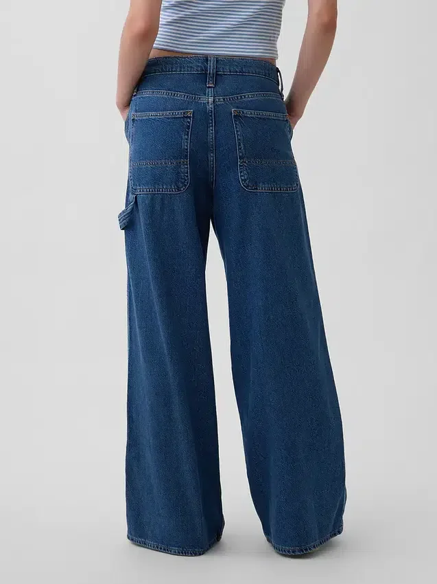 Baggy-Hose aus ultraweichem Denim mit mittlerer Leibhöhe