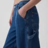 Baggy-Hose aus ultraweichem Denim mit mittlerer Leibhöhe