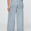 Baggy-Hose aus ultraweichem Denim mit mittlerer Leibhöhe