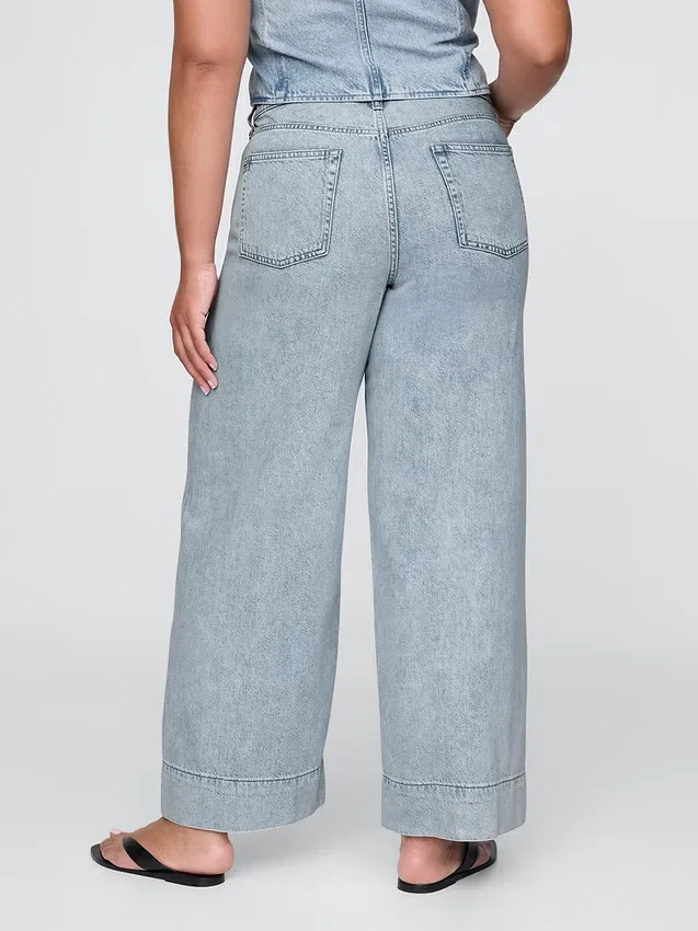 Baggy-Hose aus ultraweichem Denim mit mittlerer Leibhöhe