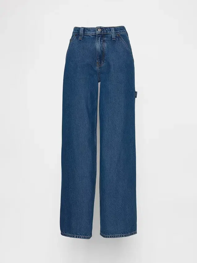 Baggy-Hose aus ultraweichem Denim mit mittlerer Leibhöhe