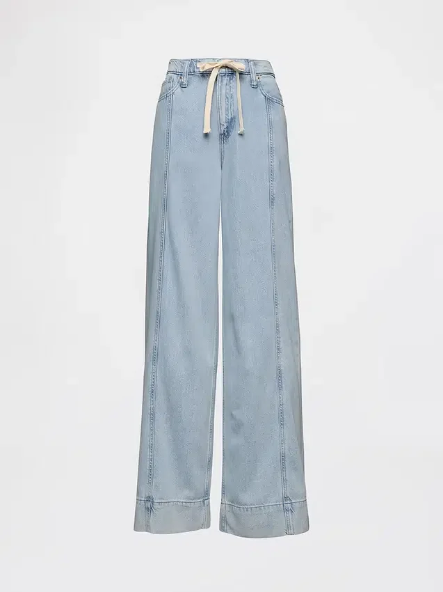 Baggy-Hose aus ultraweichem Denim mit mittlerer Leibhöhe