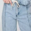 Baggy-Hose aus ultraweichem Denim mit mittlerer Leibhöhe