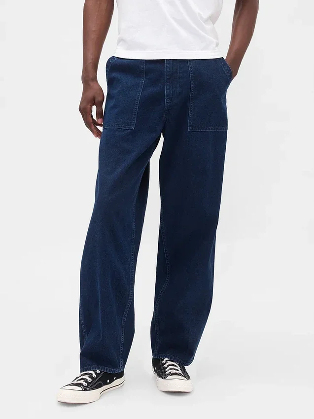 Baggy-Jeans aus Canvas