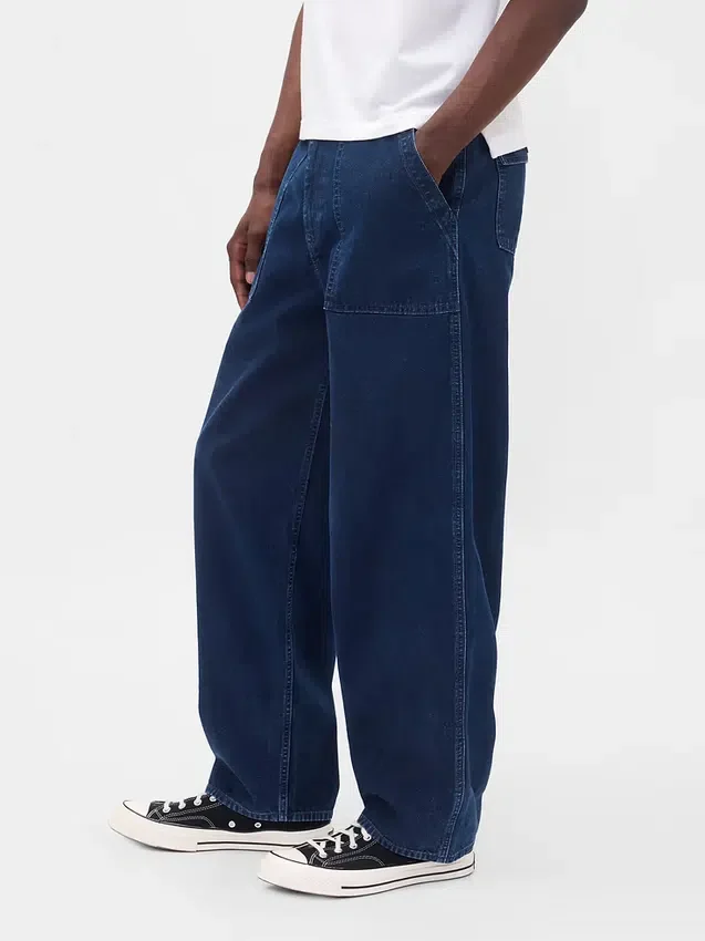 Baggy-Jeans aus Canvas