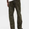 Baggy-Jeans aus Canvas mit Blumenmuster