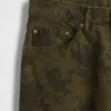 Baggy-Jeans aus Canvas mit Blumenmuster
