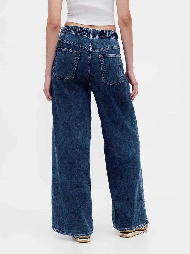 Baggy-Jeans aus gestricktem Denim mit mittlerer Leibhöhe